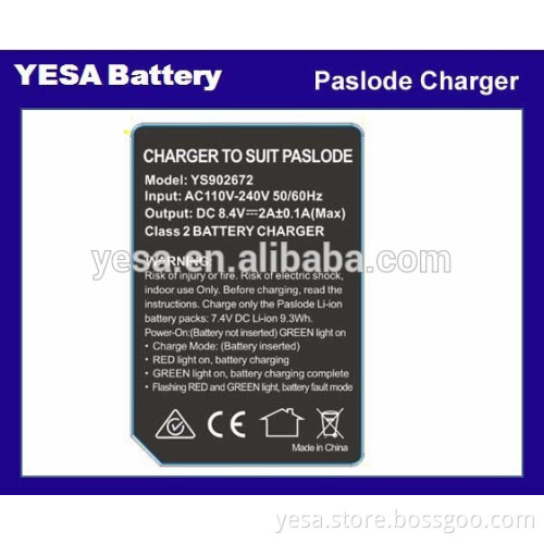7.4V Li-ion battery charger for Paslode 902672 902600 902654 B20543A power tool battery charger